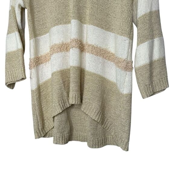 |EUC| SOFT SURROUNDINGS Striped Beige and White Women's Sweater - Picture 2 of 7